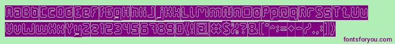 DigitalGothicHollowInverse Font – Purple Fonts on Green Background