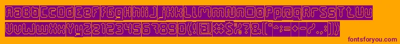 DigitalGothicHollowInverse Font – Purple Fonts on Orange Background
