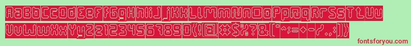 DigitalGothicHollowInverse Font – Red Fonts on Green Background