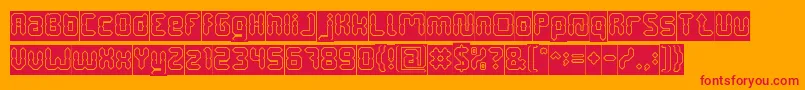 DigitalGothicHollowInverse Font – Red Fonts on Orange Background