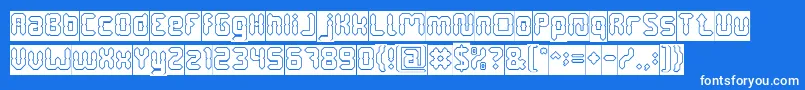 フォントDigitalGothicHollowInverse – 青い背景に白い文字