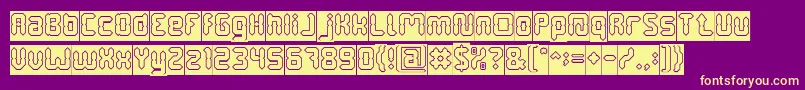 DigitalGothicHollowInverse Font – Yellow Fonts on Purple Background