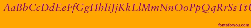 SabonCeItalic Font – Purple Fonts on Orange Background
