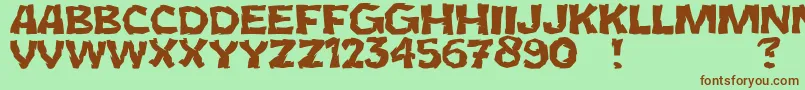 JmhCromI Font – Brown Fonts on Green Background