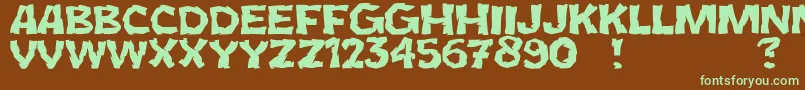 JmhCromI Font – Green Fonts on Brown Background