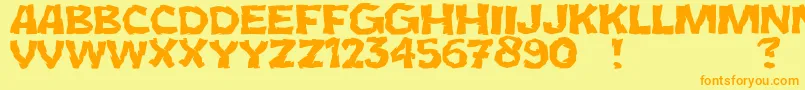 JmhCromI Font – Orange Fonts on Yellow Background
