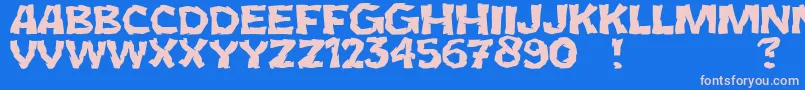 JmhCromI Font – Pink Fonts on Blue Background