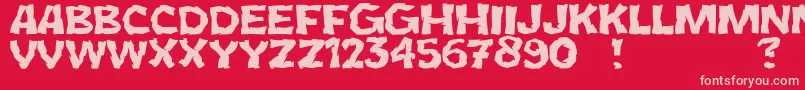 JmhCromI Font – Pink Fonts on Red Background