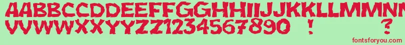 JmhCromI Font – Red Fonts on Green Background