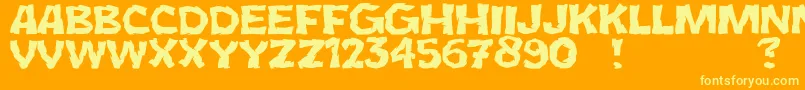 JmhCromI Font – Yellow Fonts on Orange Background