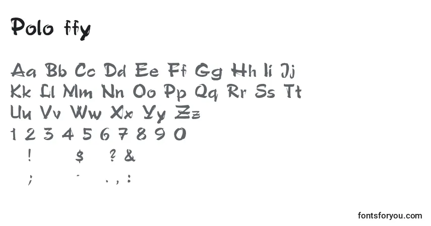 Schriftart Polo ffy – Alphabet, Zahlen, spezielle Symbole