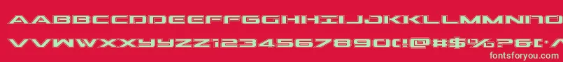 Outrideracad Font – Green Fonts on Red Background