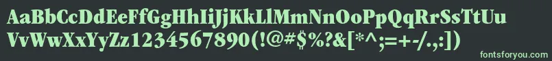 フォントItcgaramondstdUltnarrow – 黒い背景に緑の文字