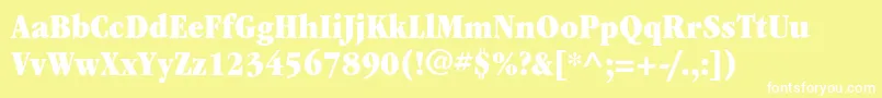 フォントItcgaramondstdUltnarrow – 黄色い背景に白い文字