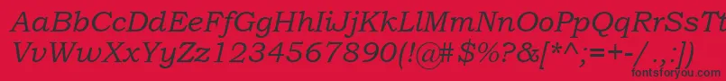 BookmanOldStyleItalic Font – Black Fonts on Red Background