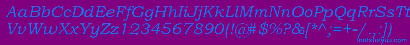 BookmanOldStyleItalic Font – Blue Fonts on Purple Background