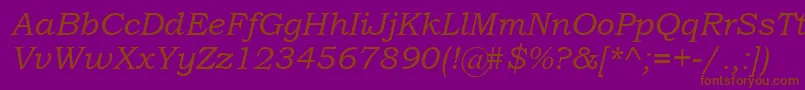 BookmanOldStyleItalic Font – Brown Fonts on Purple Background