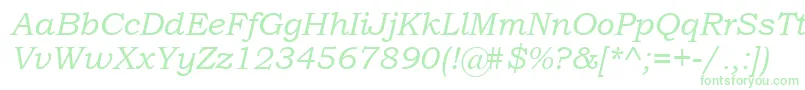 BookmanOldStyleItalic Font – Green Fonts on White Background