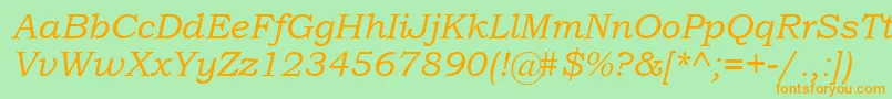 BookmanOldStyleItalic Font – Orange Fonts on Green Background