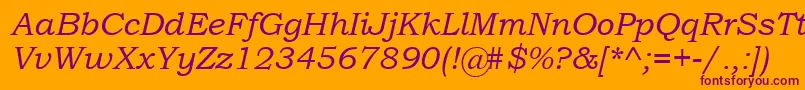 BookmanOldStyleItalic Font – Purple Fonts on Orange Background