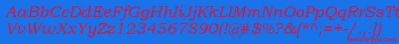 BookmanOldStyleItalic Font – Red Fonts on Blue Background