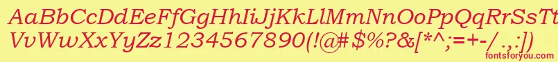 BookmanOldStyleItalic Font – Red Fonts on Yellow Background