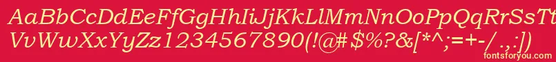 BookmanOldStyleItalic Font – Yellow Fonts on Red Background