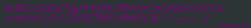 TransfergothicLightItalic Font – Purple Fonts on Black Background