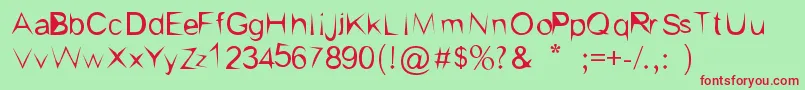 KishoreSharp Font – Red Fonts on Green Background