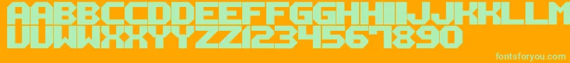 M12 Font – Green Fonts on Orange Background