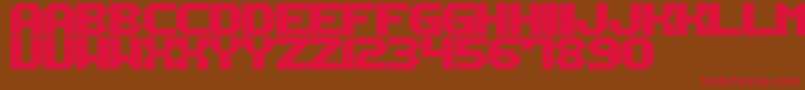 M12-fontti – punaiset fontit ruskealla taustalla