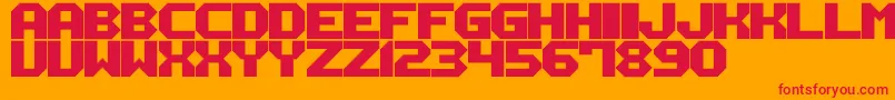 M12 Font – Red Fonts on Orange Background