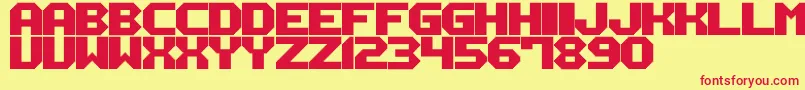 M12 Font – Red Fonts on Yellow Background
