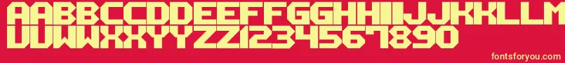 M12 Font – Yellow Fonts on Red Background