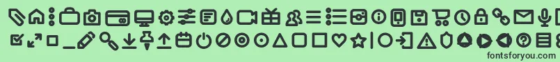 AristaProIconsSemiboldTrial Font – Black Fonts on Green Background