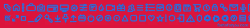 フォントAristaProIconsSemiboldTrial – 赤い背景に青い文字