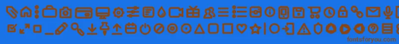Шрифт AristaProIconsSemiboldTrial – коричневые шрифты на синем фоне