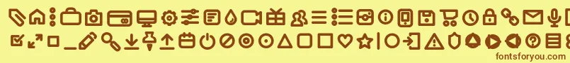 Шрифт AristaProIconsSemiboldTrial – коричневые шрифты на жёлтом фоне
