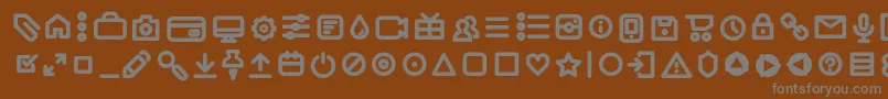 フォントAristaProIconsSemiboldTrial – 茶色の背景に灰色の文字