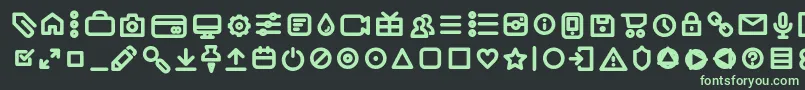 AristaProIconsSemiboldTrial Font – Green Fonts on Black Background