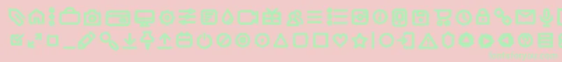 AristaProIconsSemiboldTrial Font – Green Fonts on Pink Background