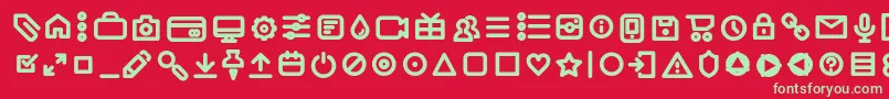 AristaProIconsSemiboldTrial Font – Green Fonts on Red Background