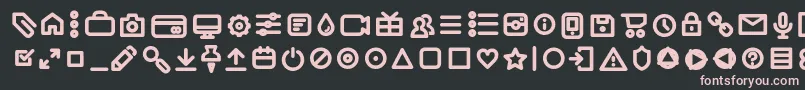 AristaProIconsSemiboldTrial Font – Pink Fonts on Black Background