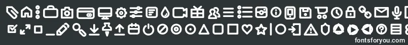 フォントAristaProIconsSemiboldTrial – 黒い背景に白い文字