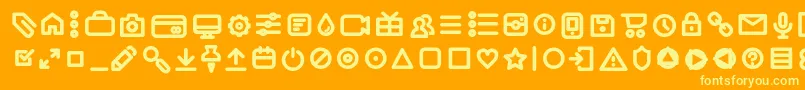 フォントAristaProIconsSemiboldTrial – オレンジの背景に黄色の文字