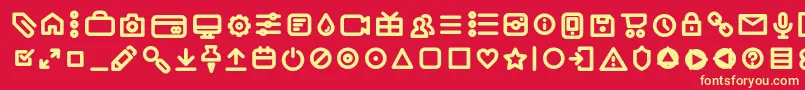 AristaProIconsSemiboldTrial Font – Yellow Fonts on Red Background
