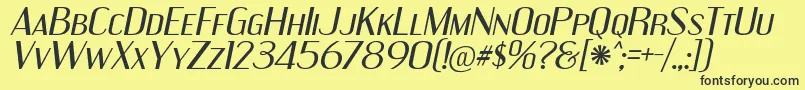 EngebrechtreExIt Font – Black Fonts on Yellow Background