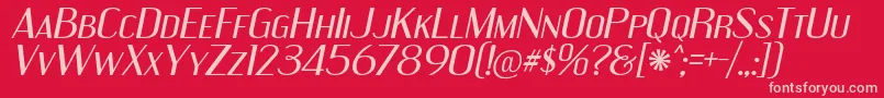 EngebrechtreExIt Font – Pink Fonts on Red Background