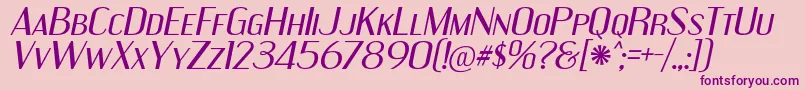 EngebrechtreExIt Font – Purple Fonts on Pink Background