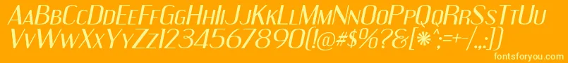 EngebrechtreExIt Font – Yellow Fonts on Orange Background